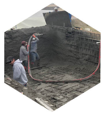 Works using shotcrete