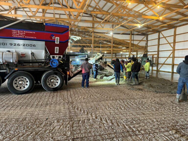 Flatwork Pouring with our fleet of volumetric trucks.